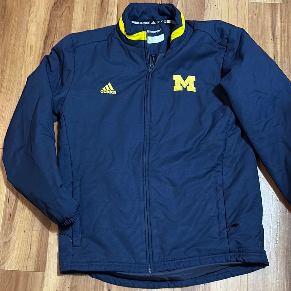 Michigan State Men’s Adidas Climalite Jacket in Dark Blue and Bright Yellow